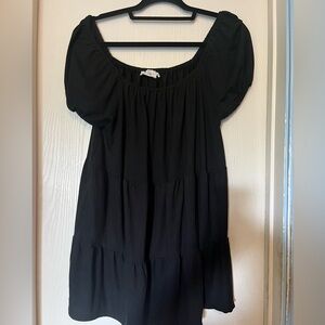 Black Off The Shoulder Babydoll Tunic XL